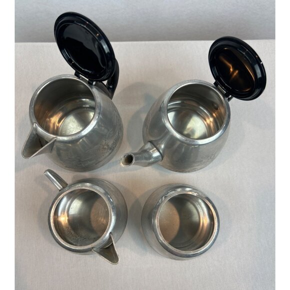 Vintage Swan Brand Willoware Aluminum Tea Set Tray Asian Landscape - Picture 7 of 12